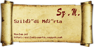 Sziládi Márta névjegykártya